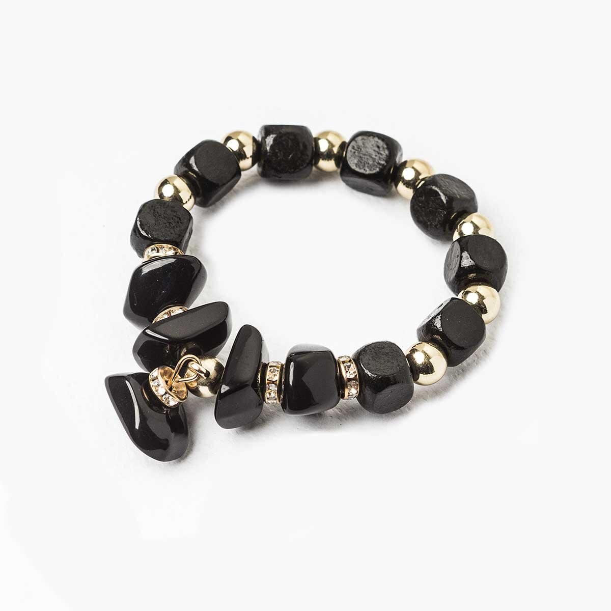 Pulsera Elástica Negro Wonder Charms