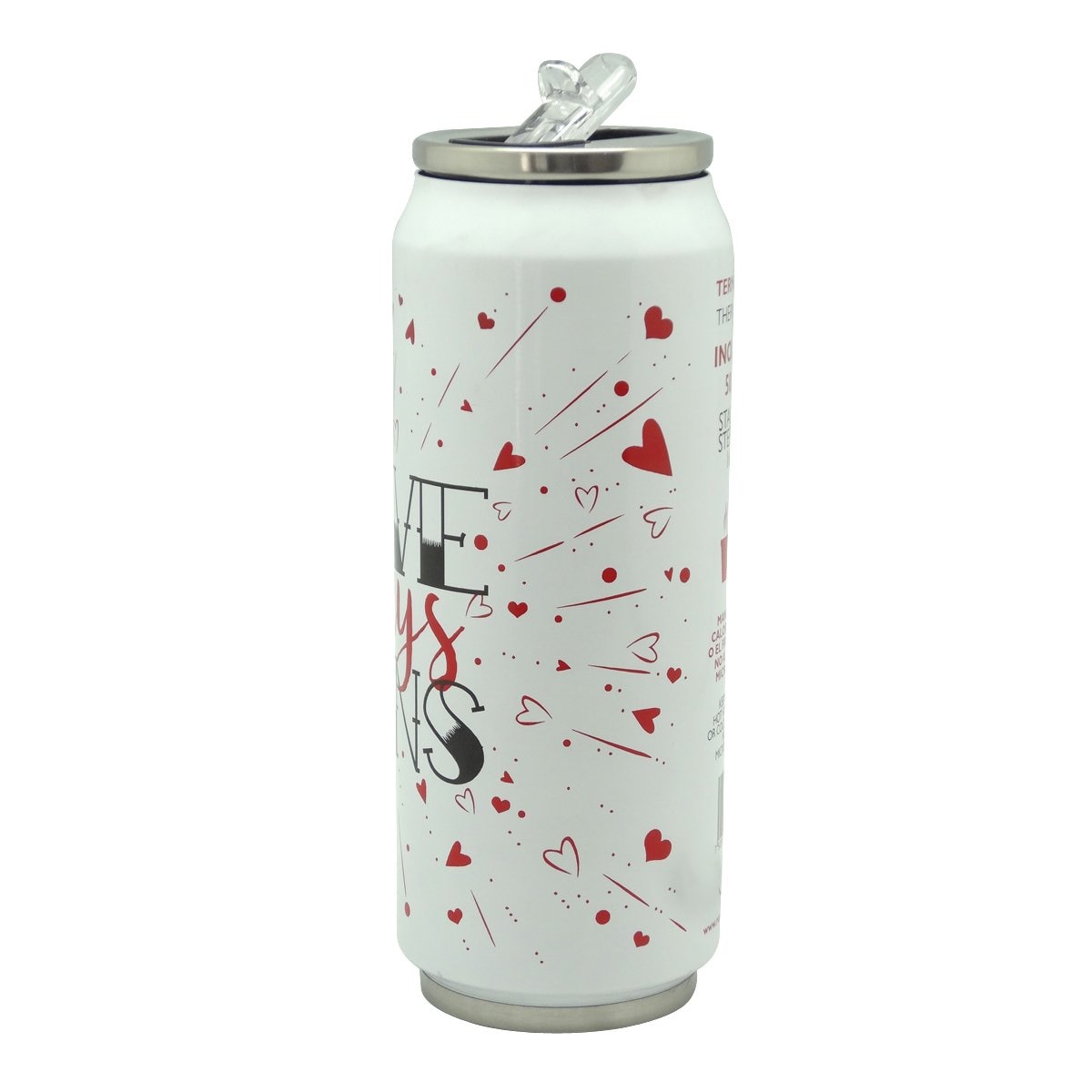 Termo Lata a Inox Love Blanco 500 Ml Running Decora