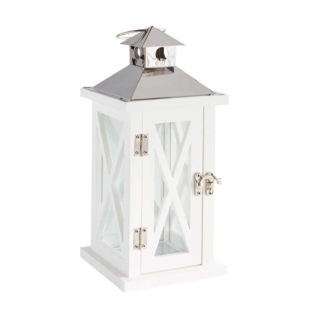 Linterna Blanca Chica de Madera Rosemont Pier 1 Imports
