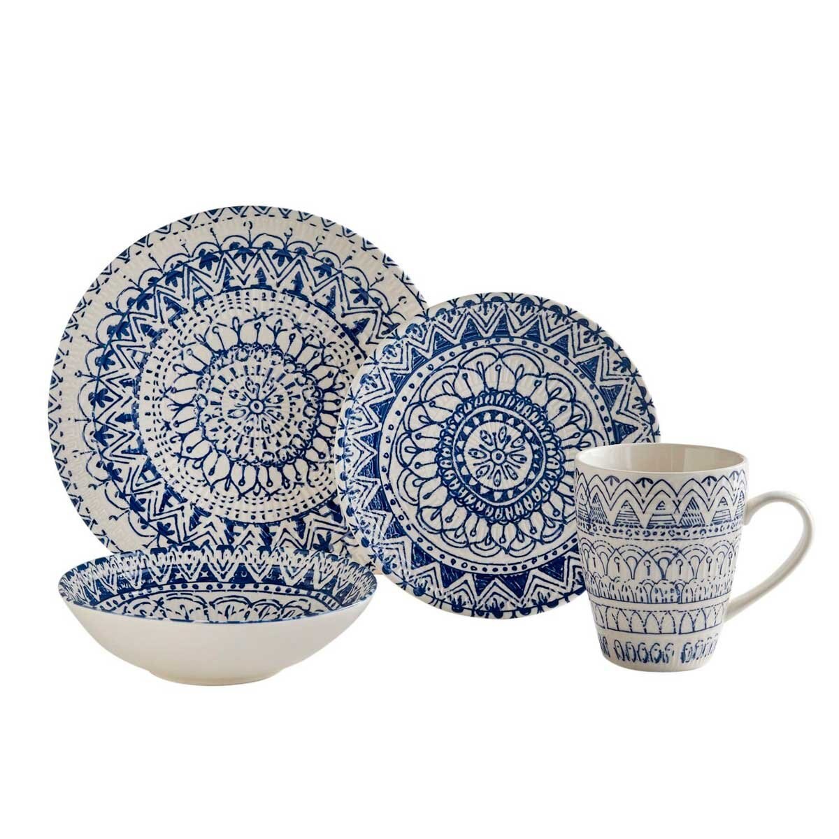 Plato para Ensalada Indigo Embossed Pier 1 Imports