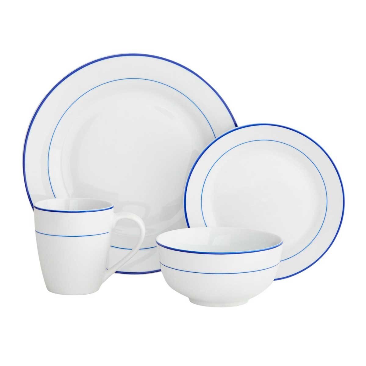 Plato Ensalada White & Blue Rim Pier 1 Imports