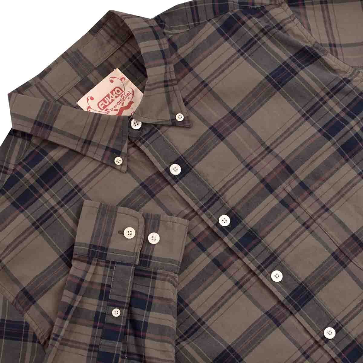 Camisa Manga Larga a Cuadros Color Azul Fukka para Caballero