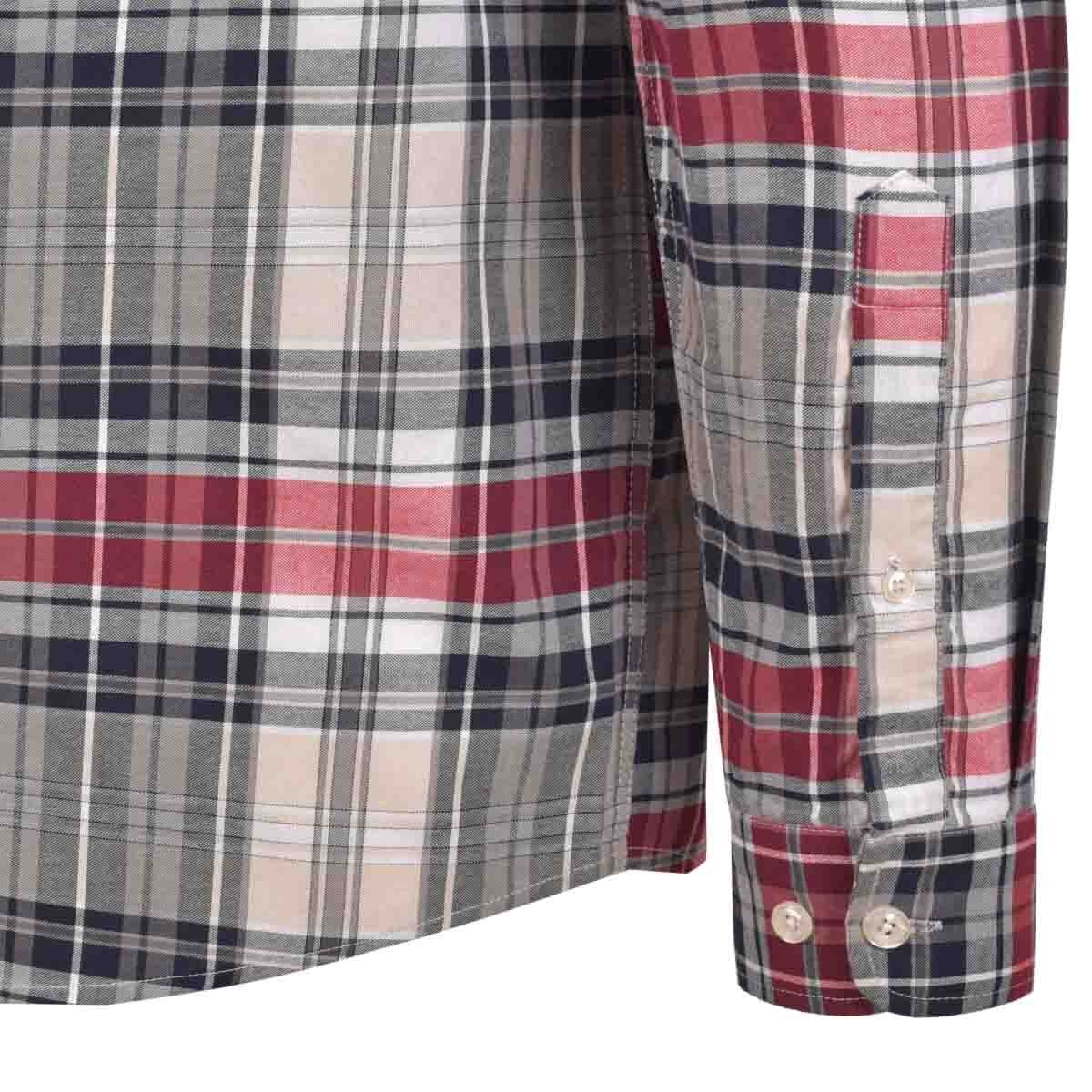 Camisa Manga Larga a Cuadros Color Gris Combinado Fukka