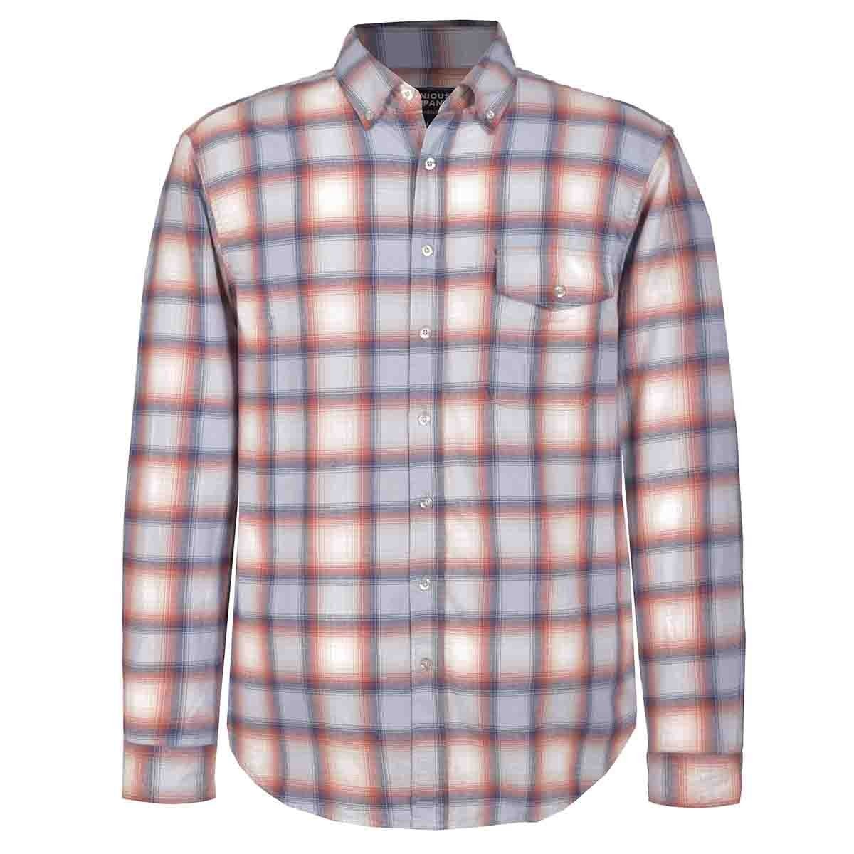 Camisa Manga Larga a Cuadros Color Azul Combinado Jeanious Plus
