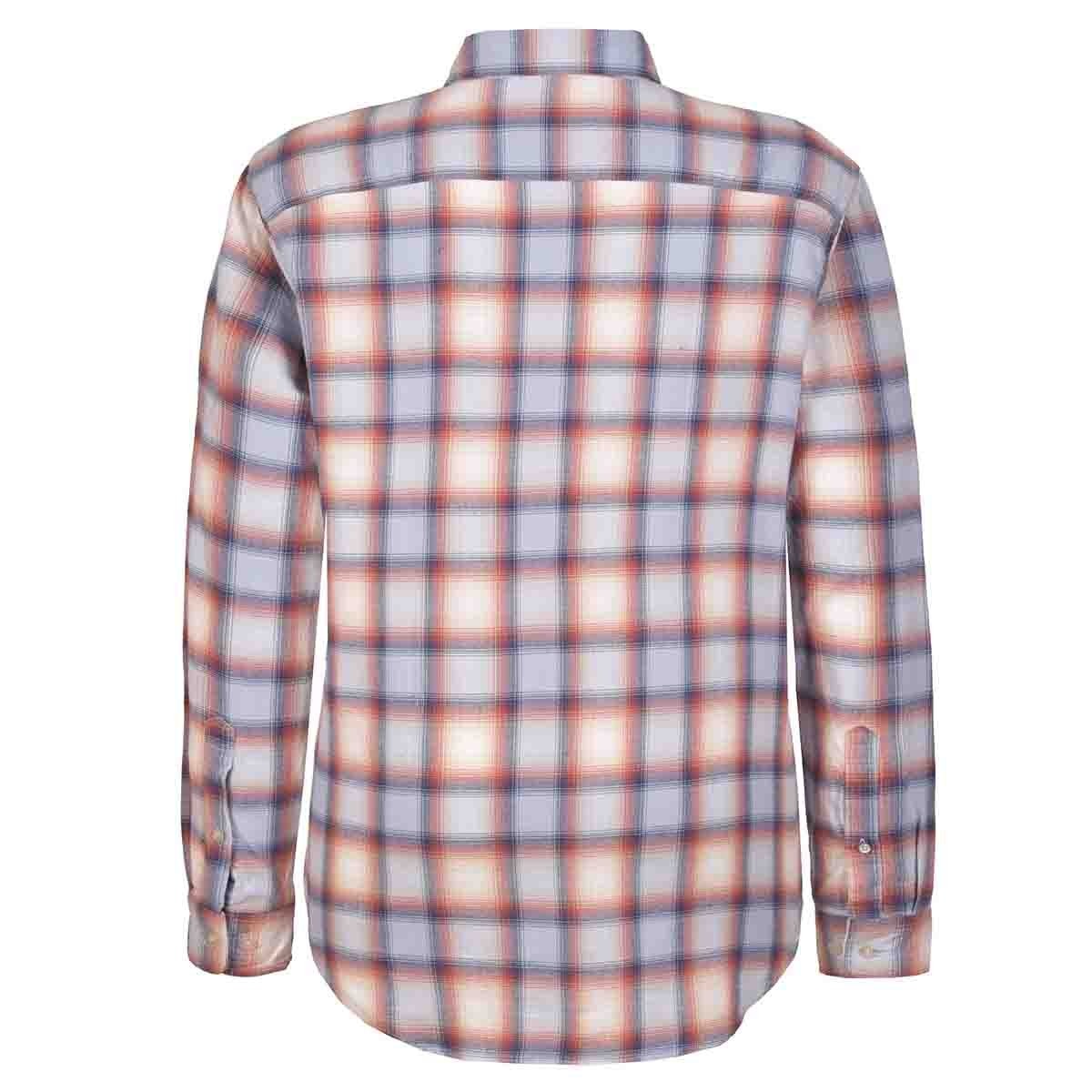 Camisa Manga Larga a Cuadros Color Azul Combinado Jeanious Plus