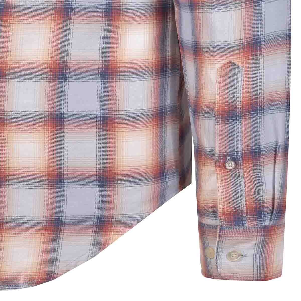 Camisa Manga Larga a Cuadros Color Azul Combinado Jeanious Plus