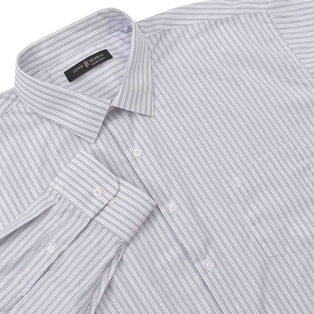 Camisa Manga Larga Rayas Azules John Henry