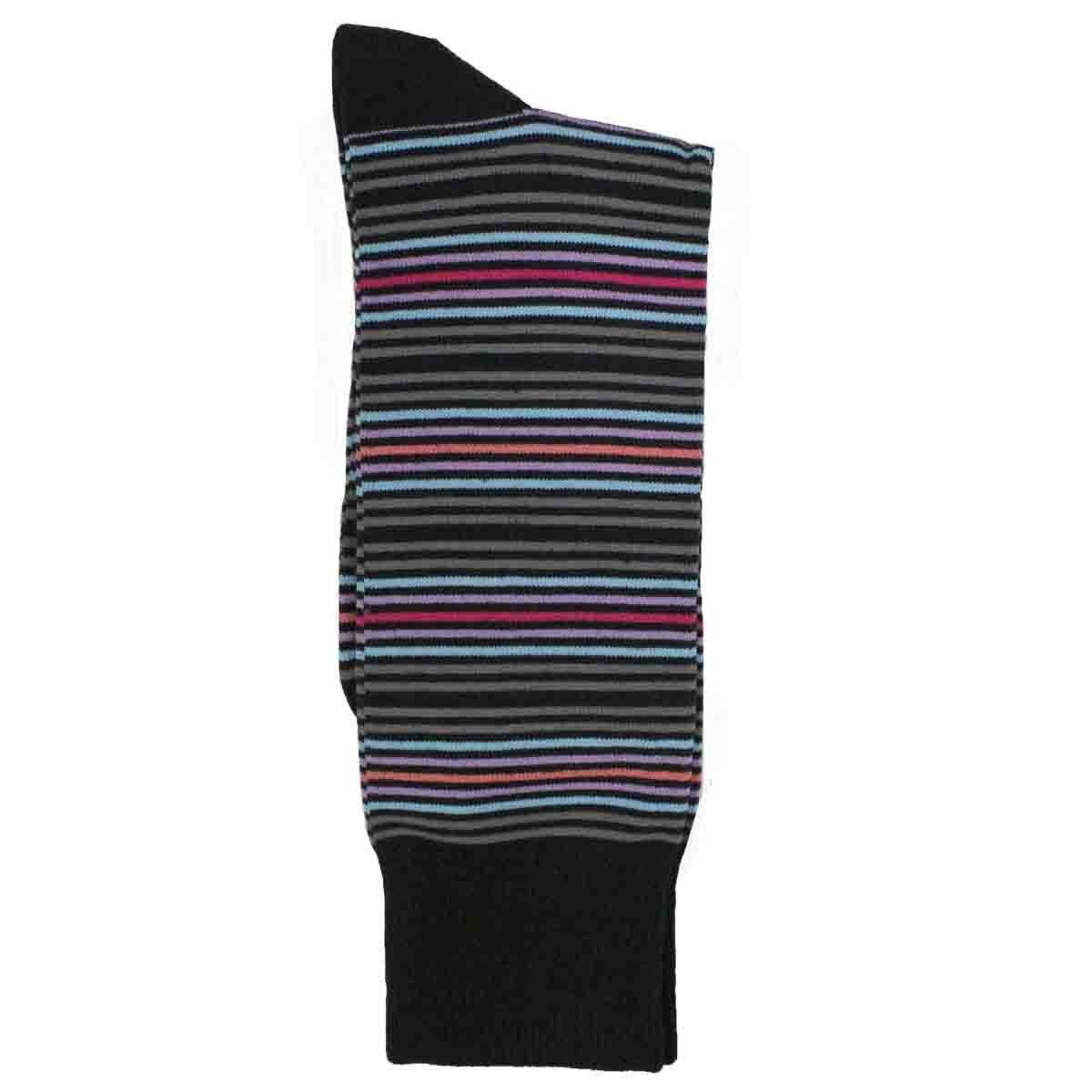 Calcetín de Vestir para Caballero Color Azul Claro con Rayas Multicolor Pierre Cardin