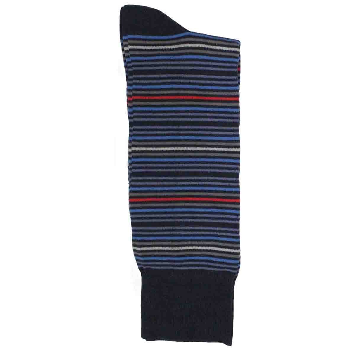 Calcetín de Vestir para Caballero Color Azul Claro con Rayas Multicolor Pierre Cardin