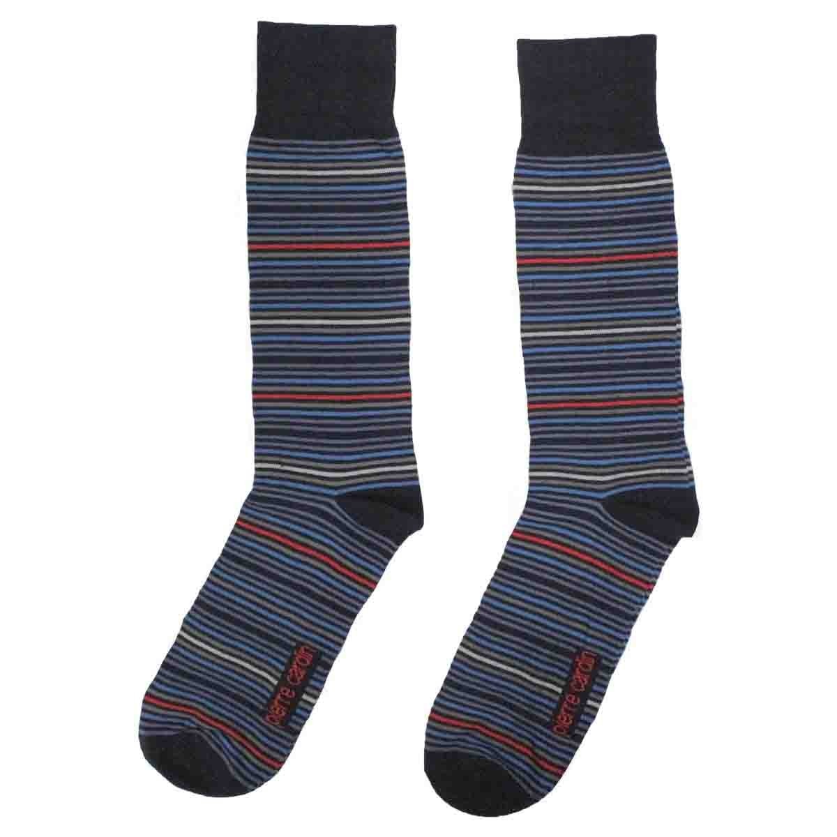 Calcetín de Vestir para Caballero Color Azul Claro con Rayas Multicolor Pierre Cardin