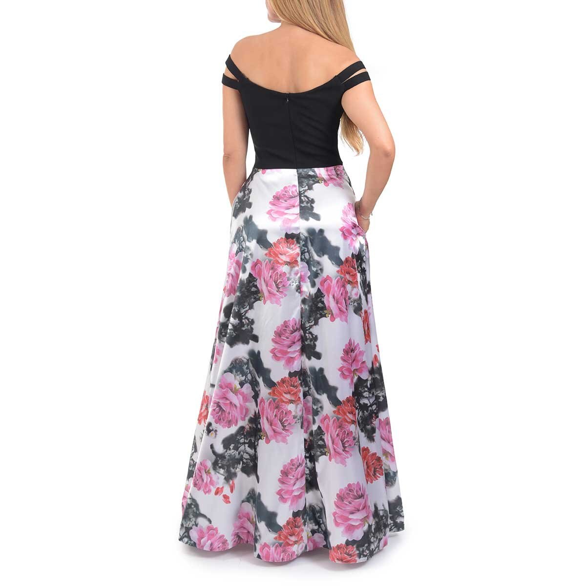 Vestido off Shoulder Falda Estampada Nikki Italy