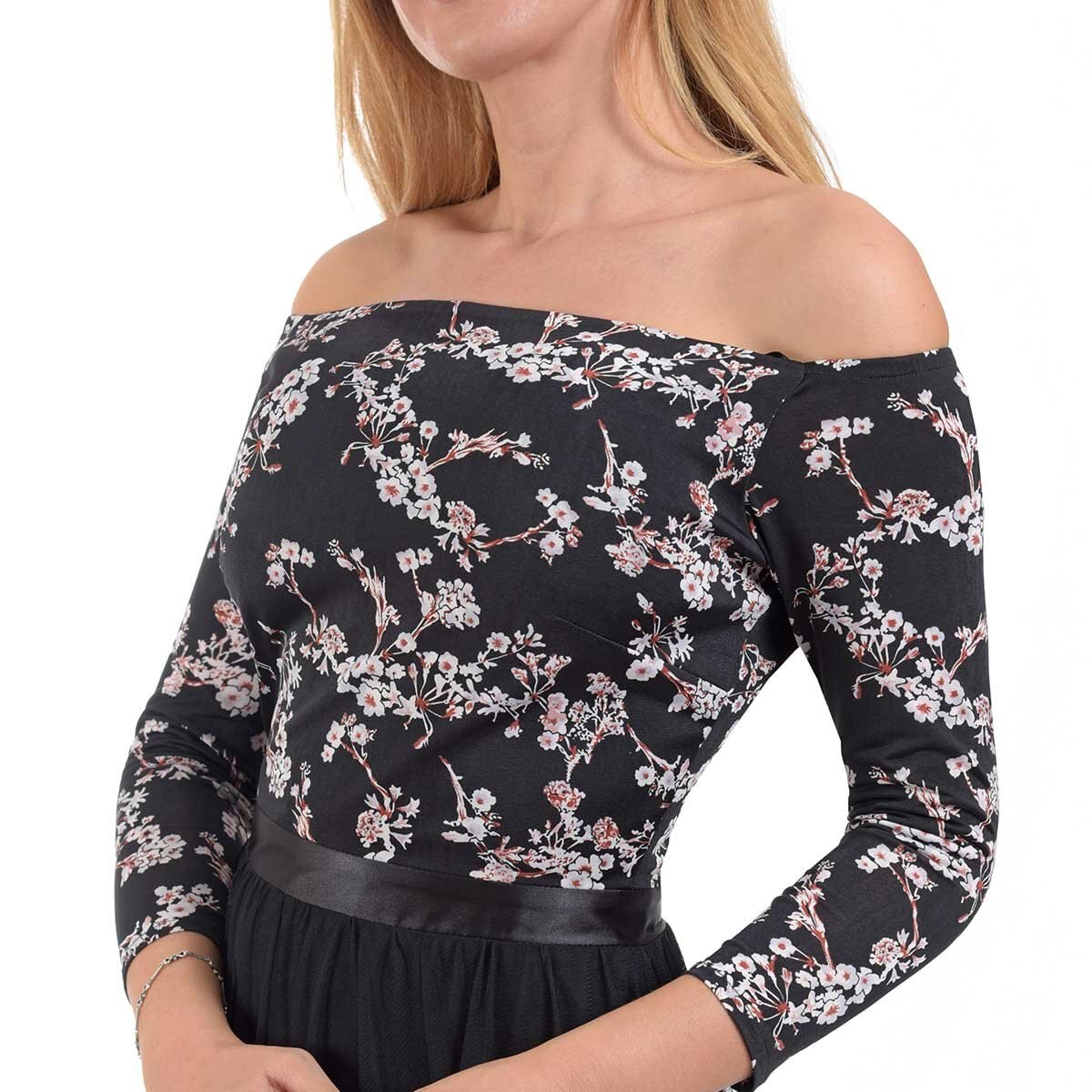 Vestido Largo Falda de Tul Nikki Italy