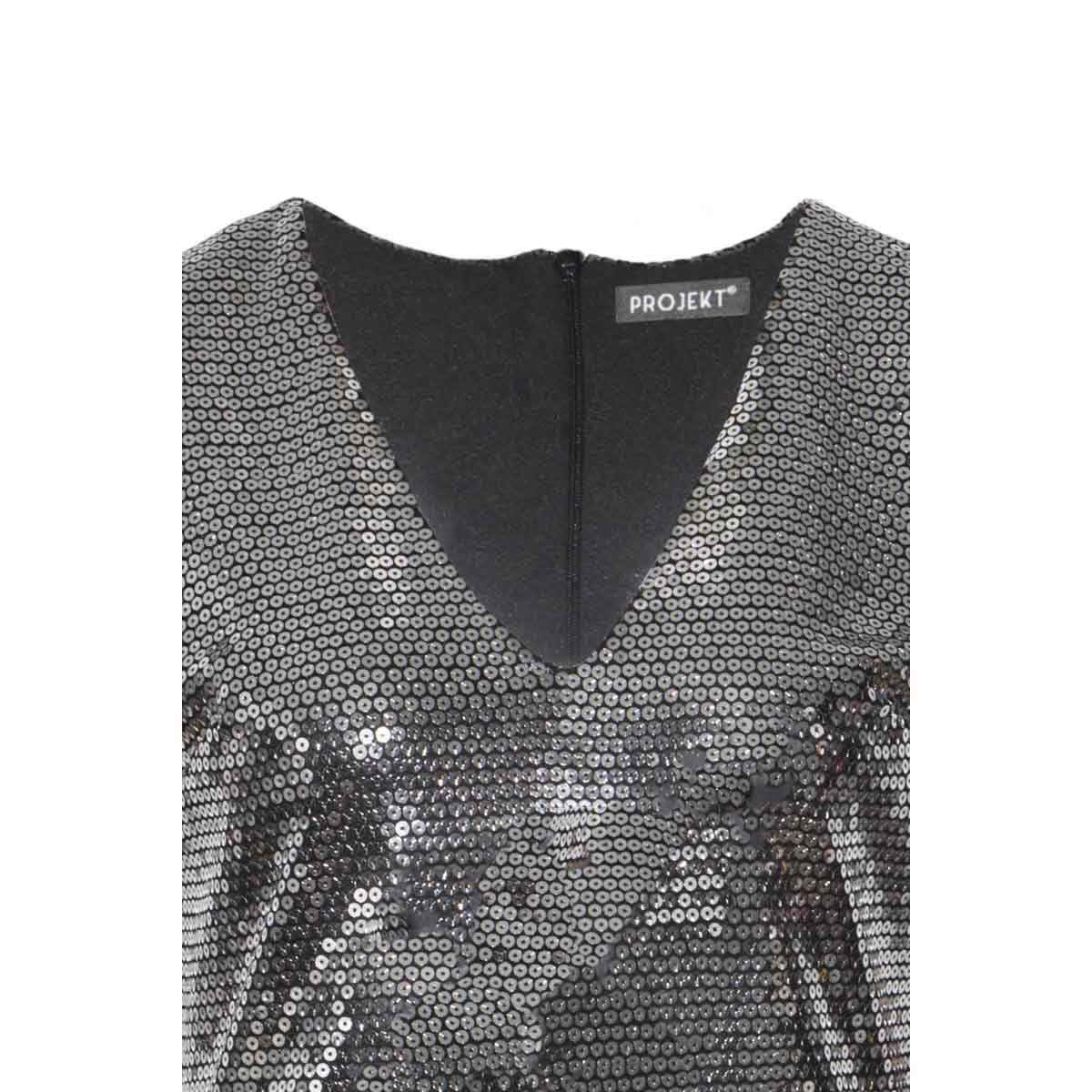 Vestido Manga Corta con Lentejuela Projekt para Dama
