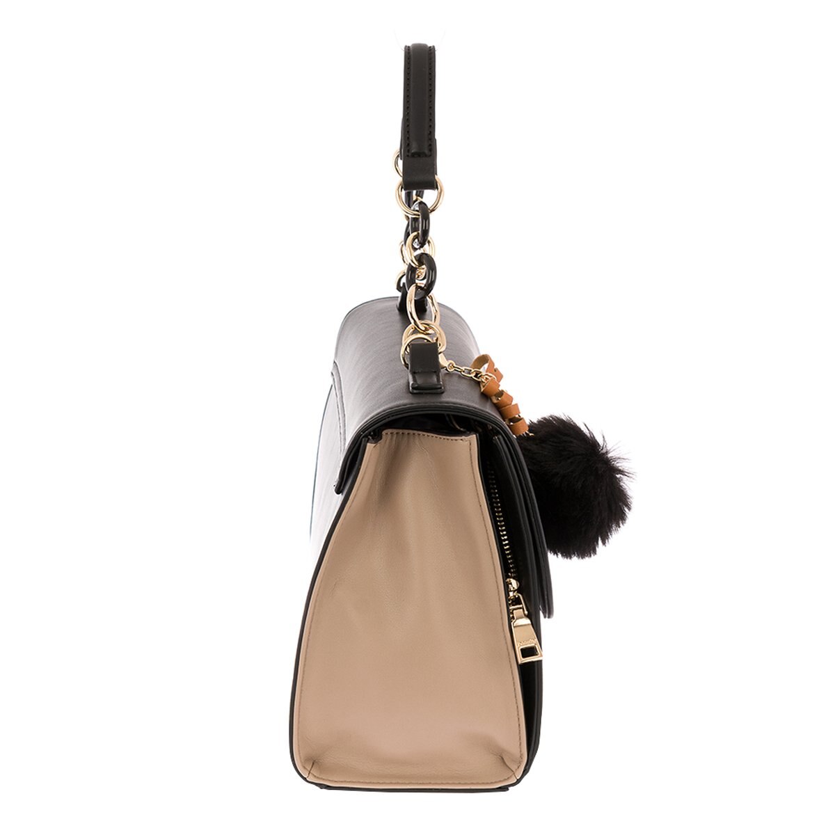 Bolso Negro con Pompón Jennyfer