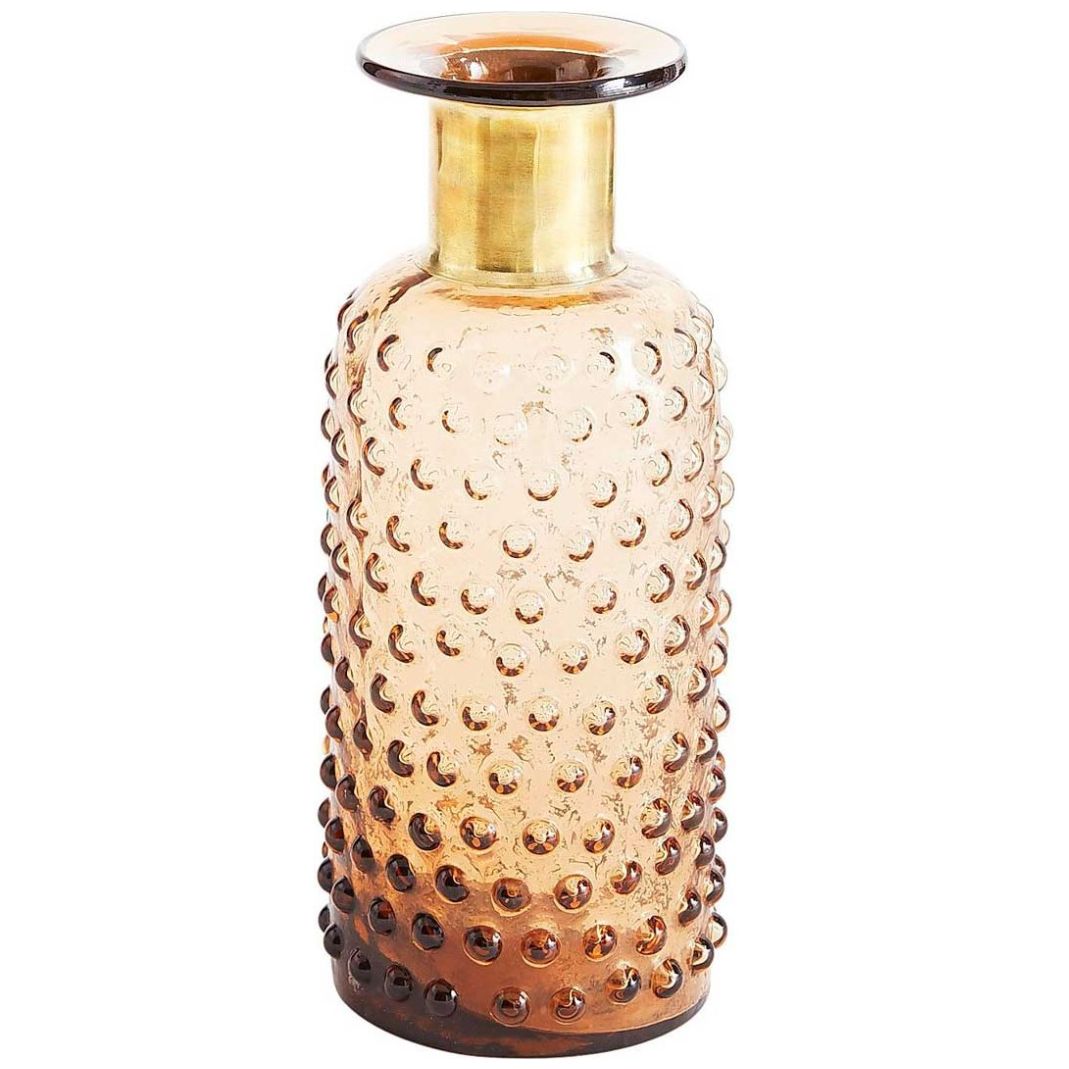 Florero Hand Blown Amber Hobnail Pier 1 Imports