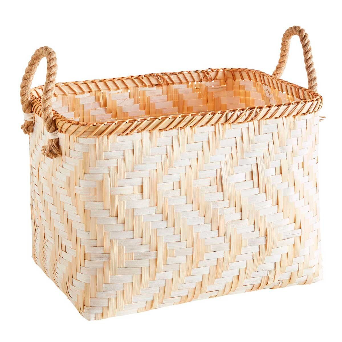 Canasta Bamboo Natural & White Pier 1 Imports