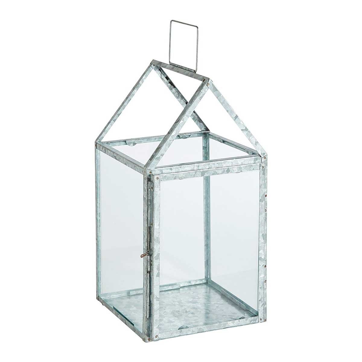 Linterna Mediana Galvanized Metal House 1 Imports