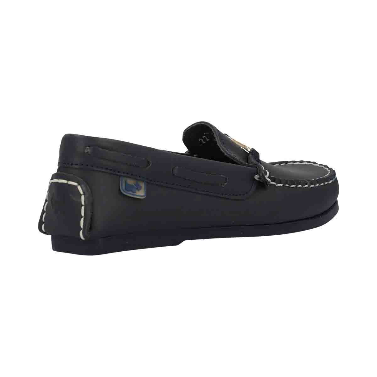 Mocasin Guante con Herraje Color Azul Marino Ferrioni