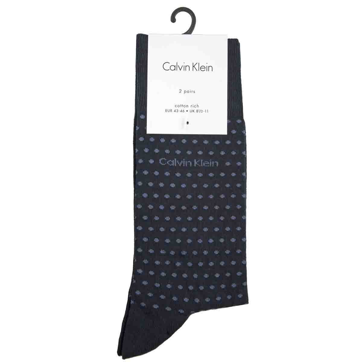 Pack2 de Calcetines con Puntros y Liso Azul Marino Calvin Klein para Caballero