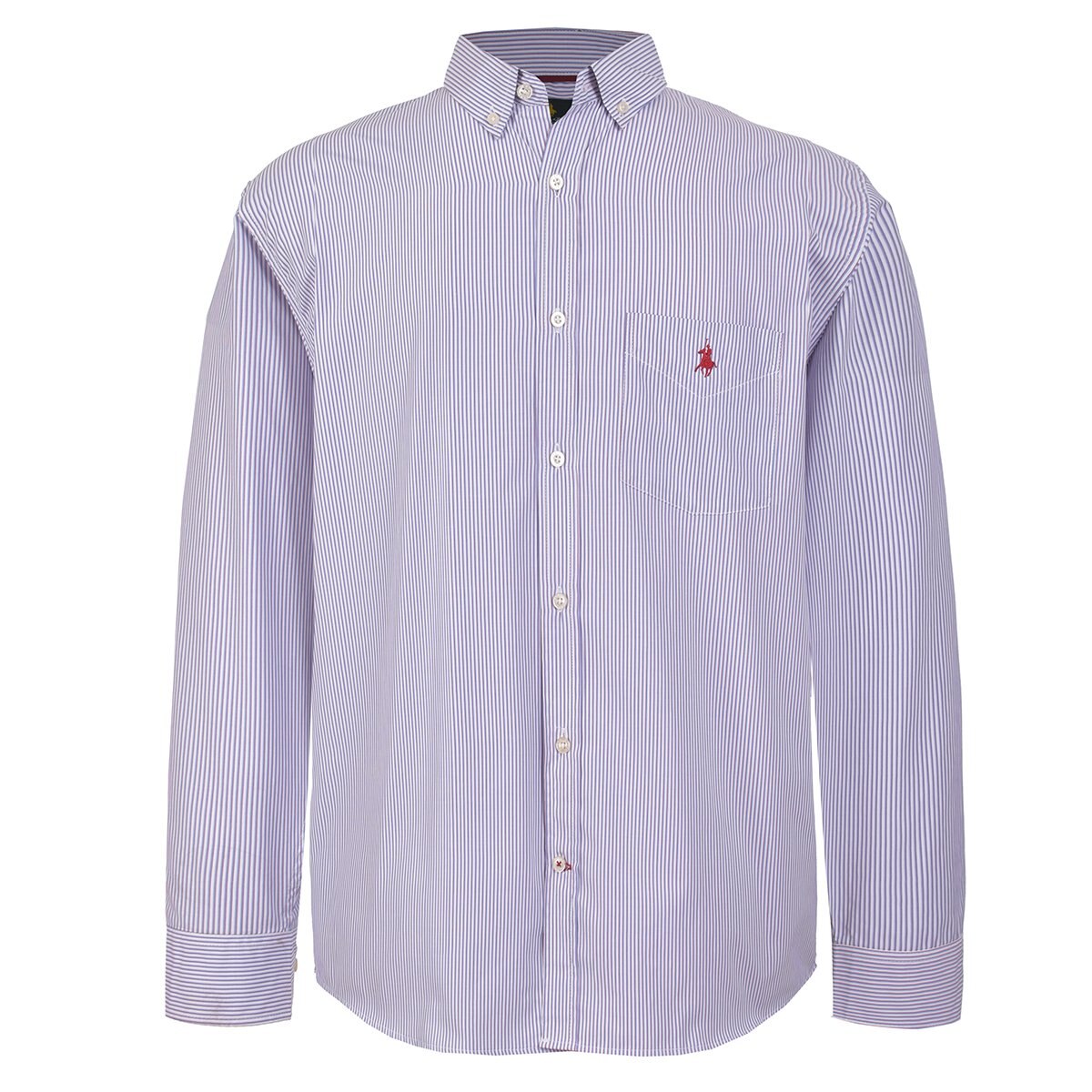 Camisa Manga Larga a Rayas Color Rojo Polo Club