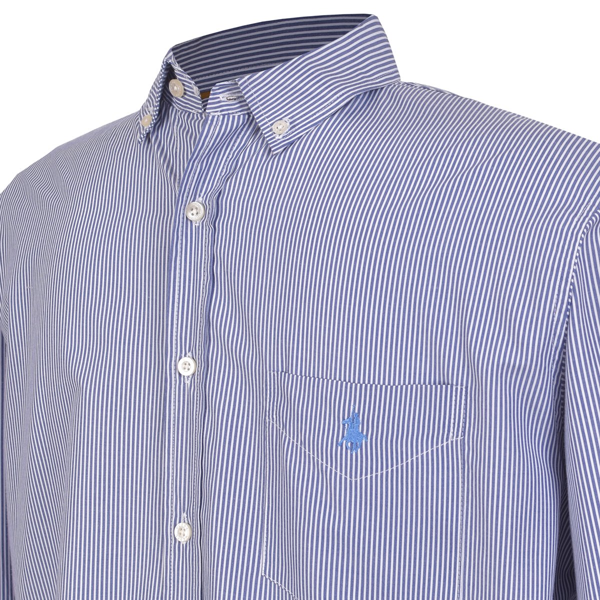 Camisa Manga Larga a Rayas Color Azul Polo Club