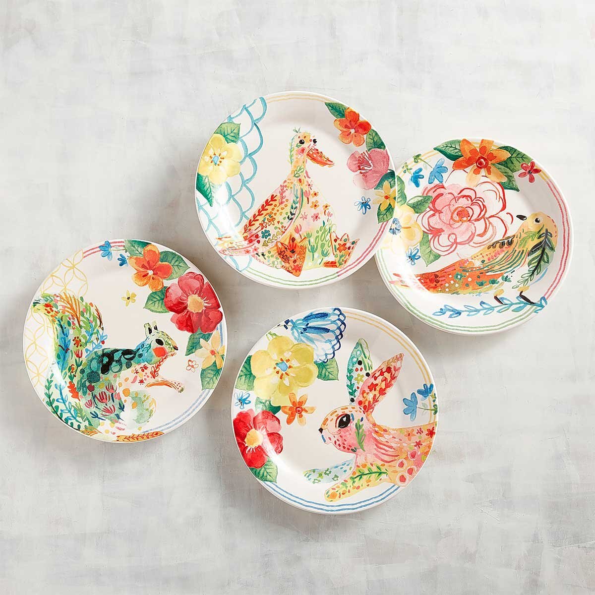 Set de 4 Platos para Ensalada Painterly Critters Pier 1 Imports