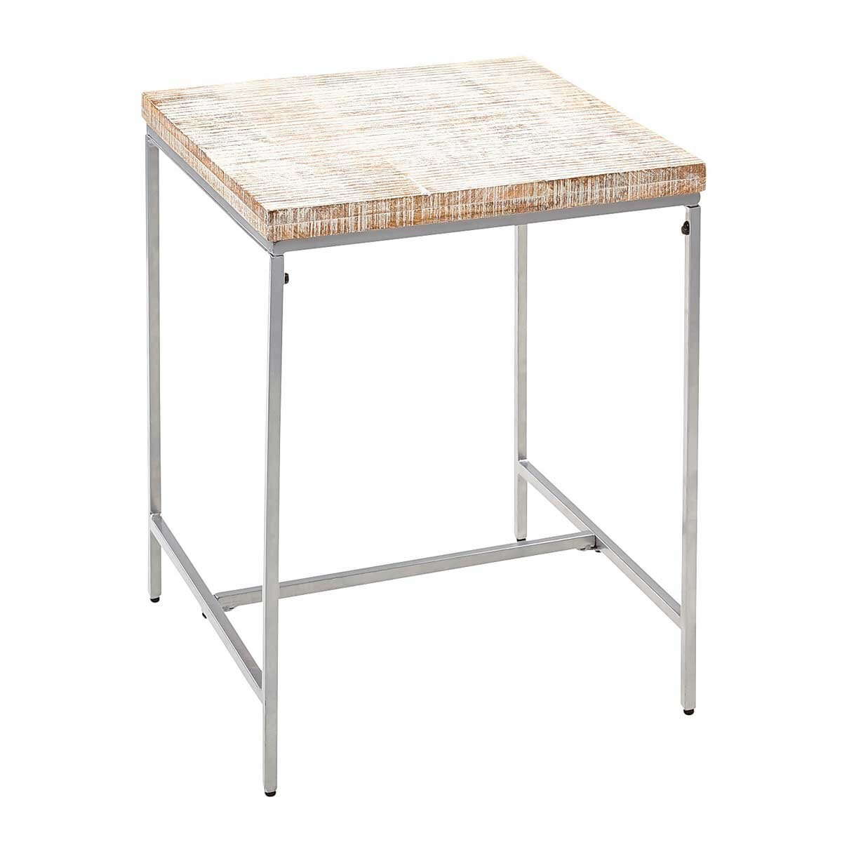 Mesa de Acento Bright Silver & Whitewashed Pier 1 Imports