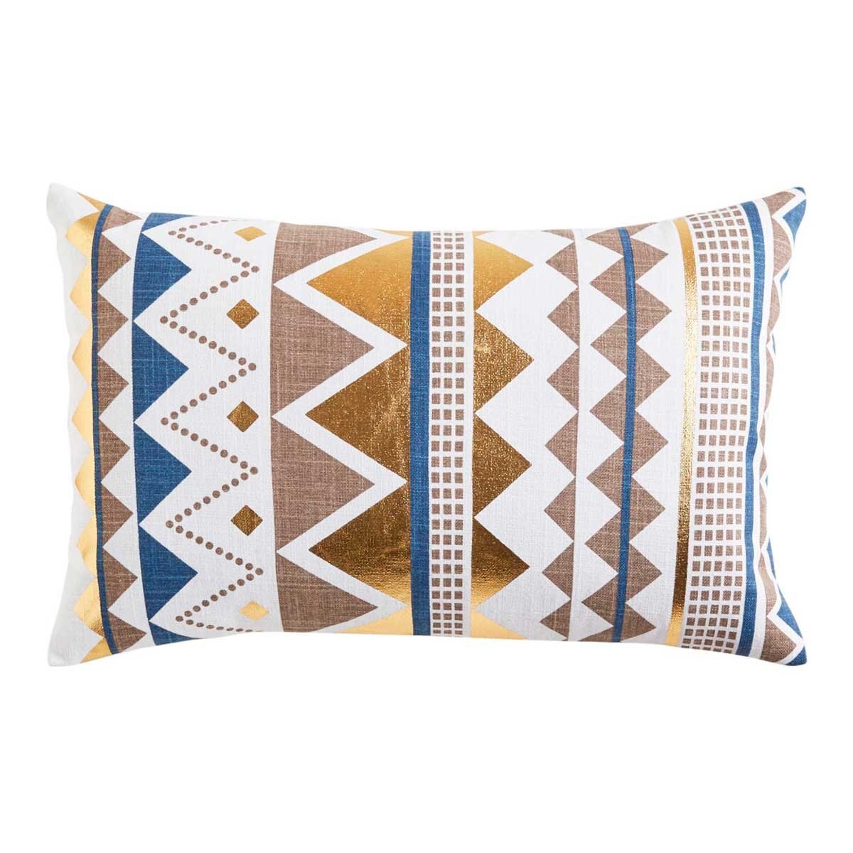 Cojín Modern Geometric Striped Blue & Gold Pier 1 Imports