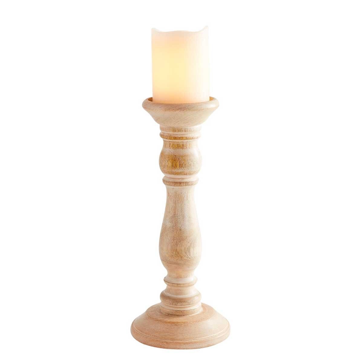 Candelero Mediano Natural Mango Wood Pillar Pier 1 Imports