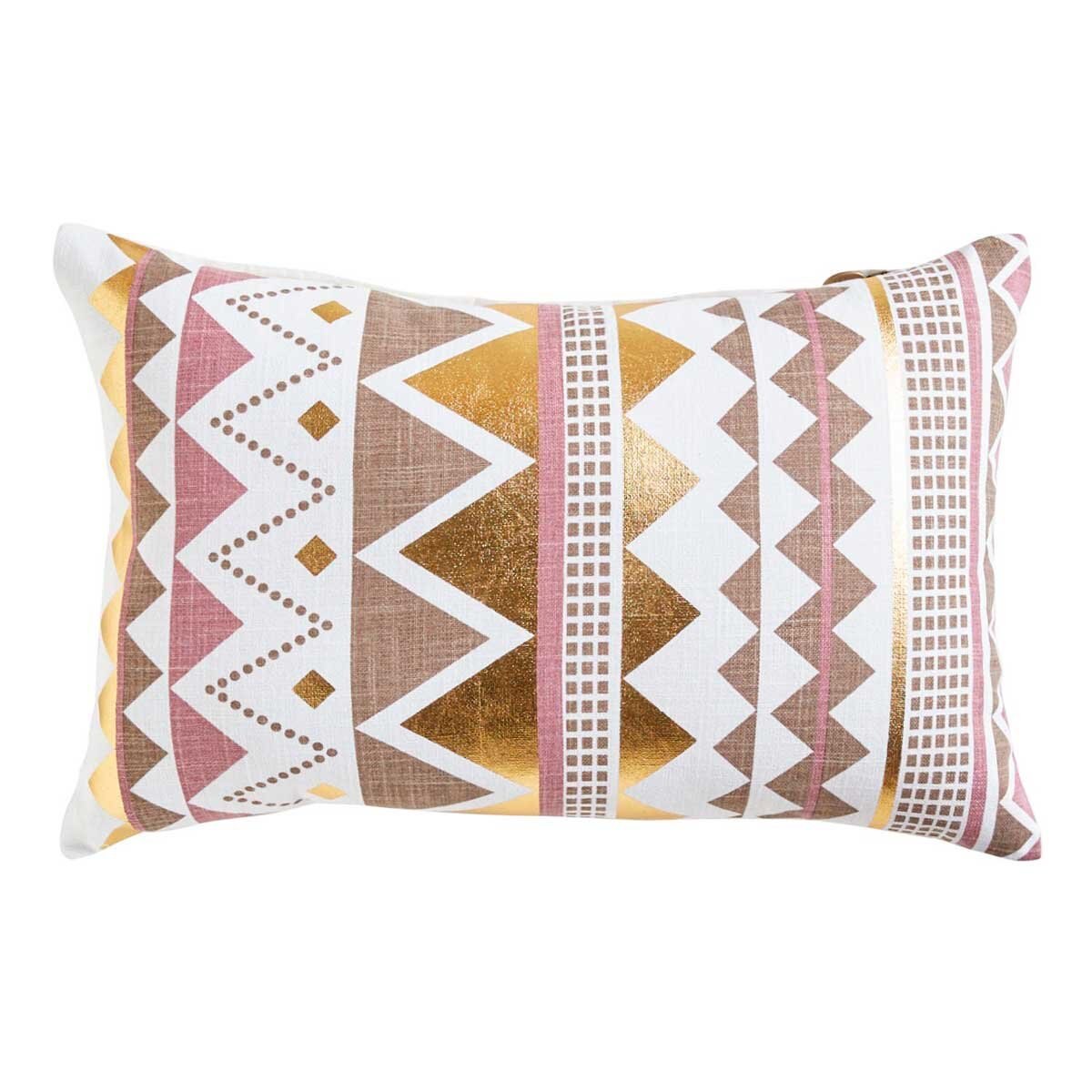 Cojín Lumbar Modern Geometric Striped Gold & Purple Pier 1 Imports