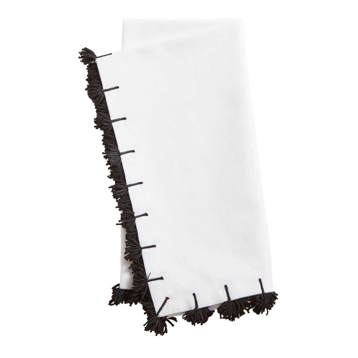 Servilleta Individual White With Black Tassel Pier 1 Imports