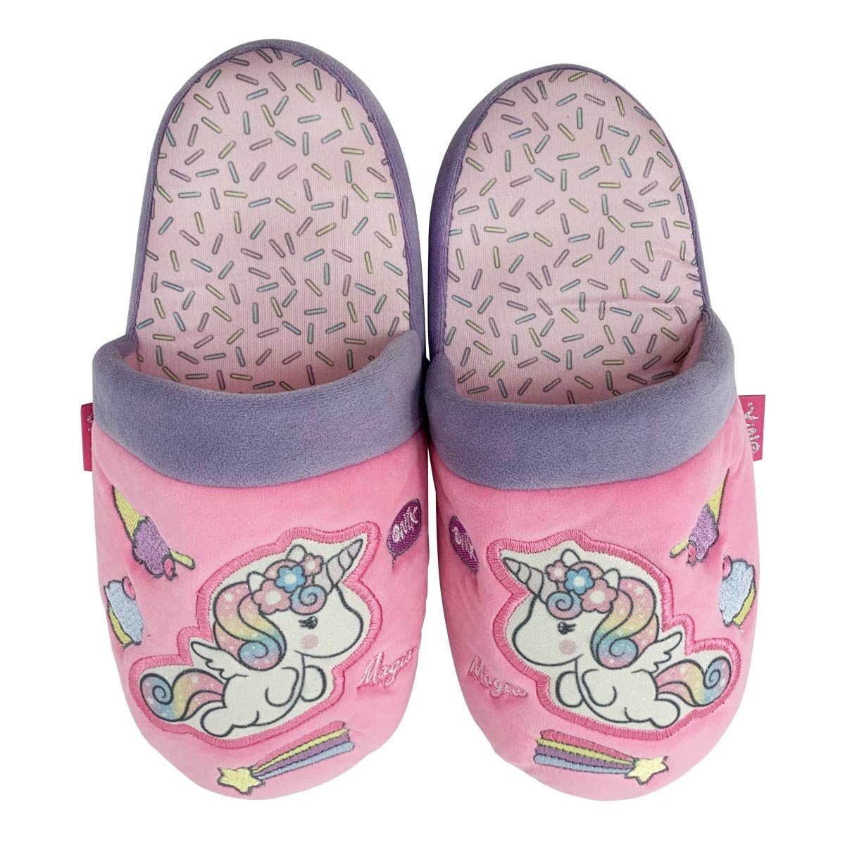 Pantufla Bordada Unicornio Onix Rosa Arra