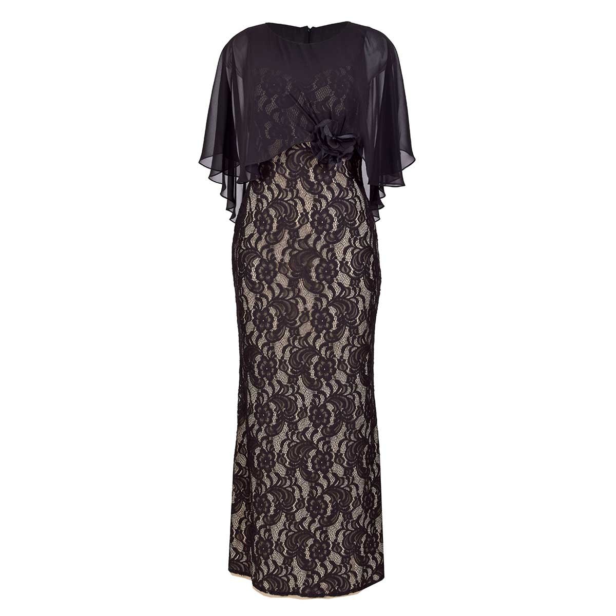 Vestido Largo Encaje con Capa Nikki Italy para Dama