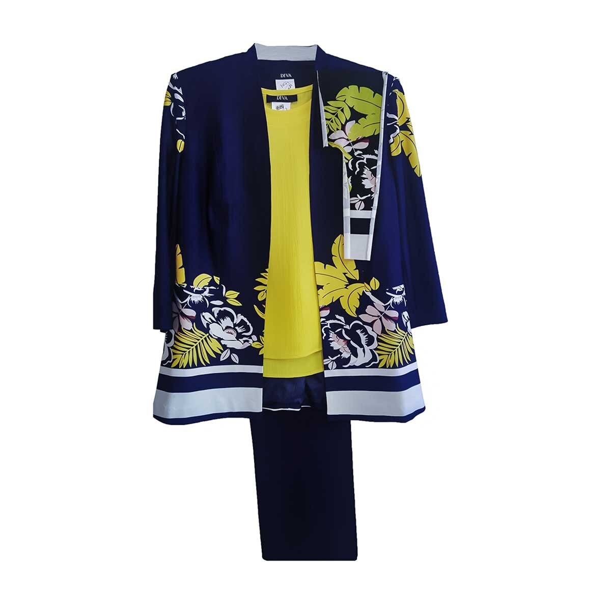 Conjunto 3 Piezas Saco Estampado Pantalón Y Top Diva para Dama