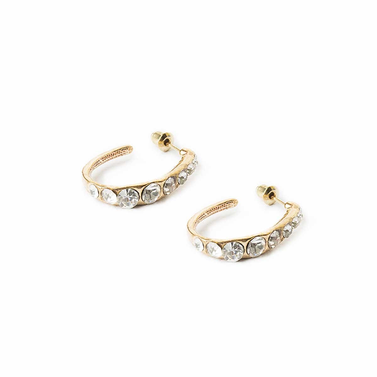 Arracadas Cristales Incrustados Acabado Dorado Wonder Charms