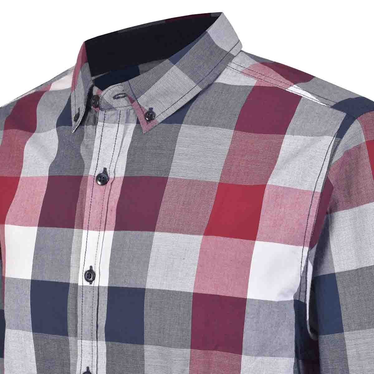 Camisa a Cuadros Azules y Rojos Manga Larga Jeanious