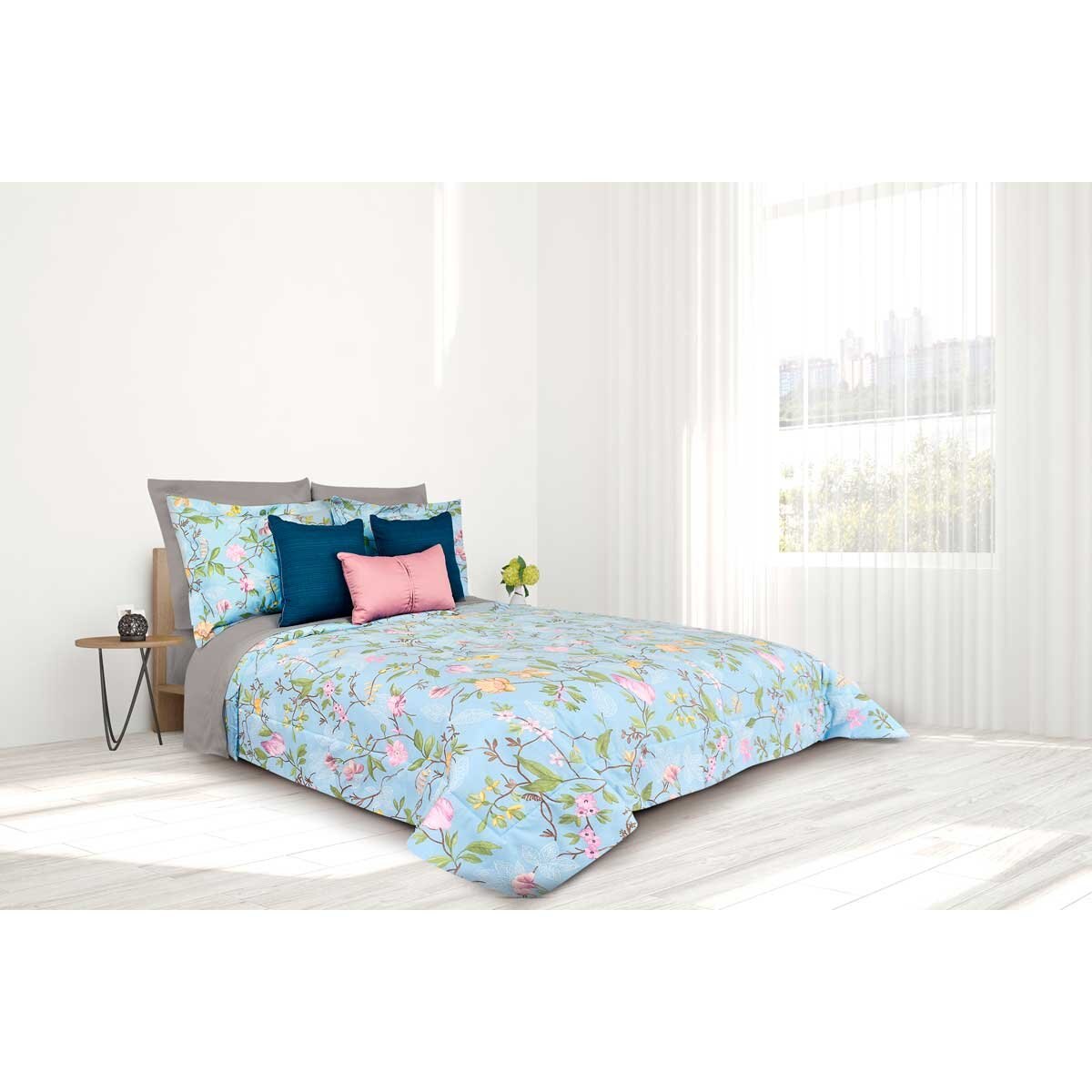 Edredón Magnolia Azul Home Nature - King Size