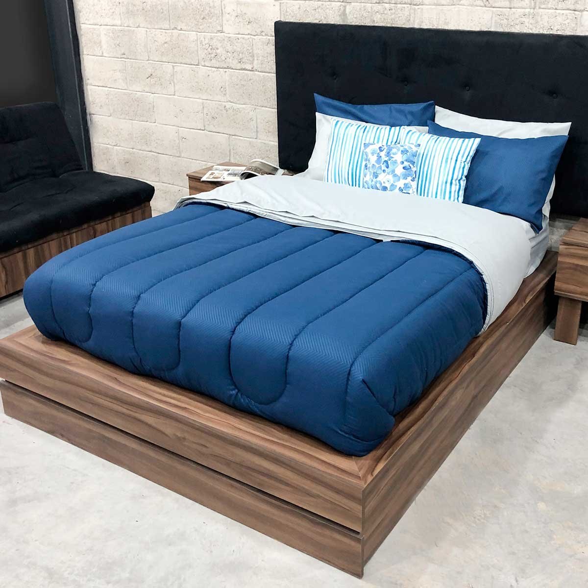 Paquete para Cama Fresno Azul Home Nature - Matrimonial / Queen Size
