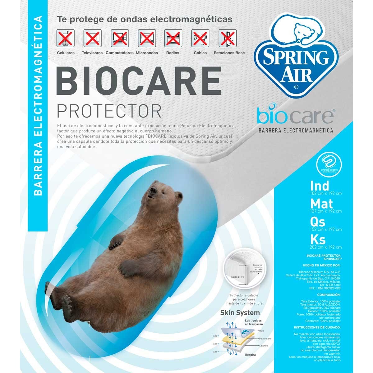 Protector para Colchón Biocare Spring Air - Matrimonial
