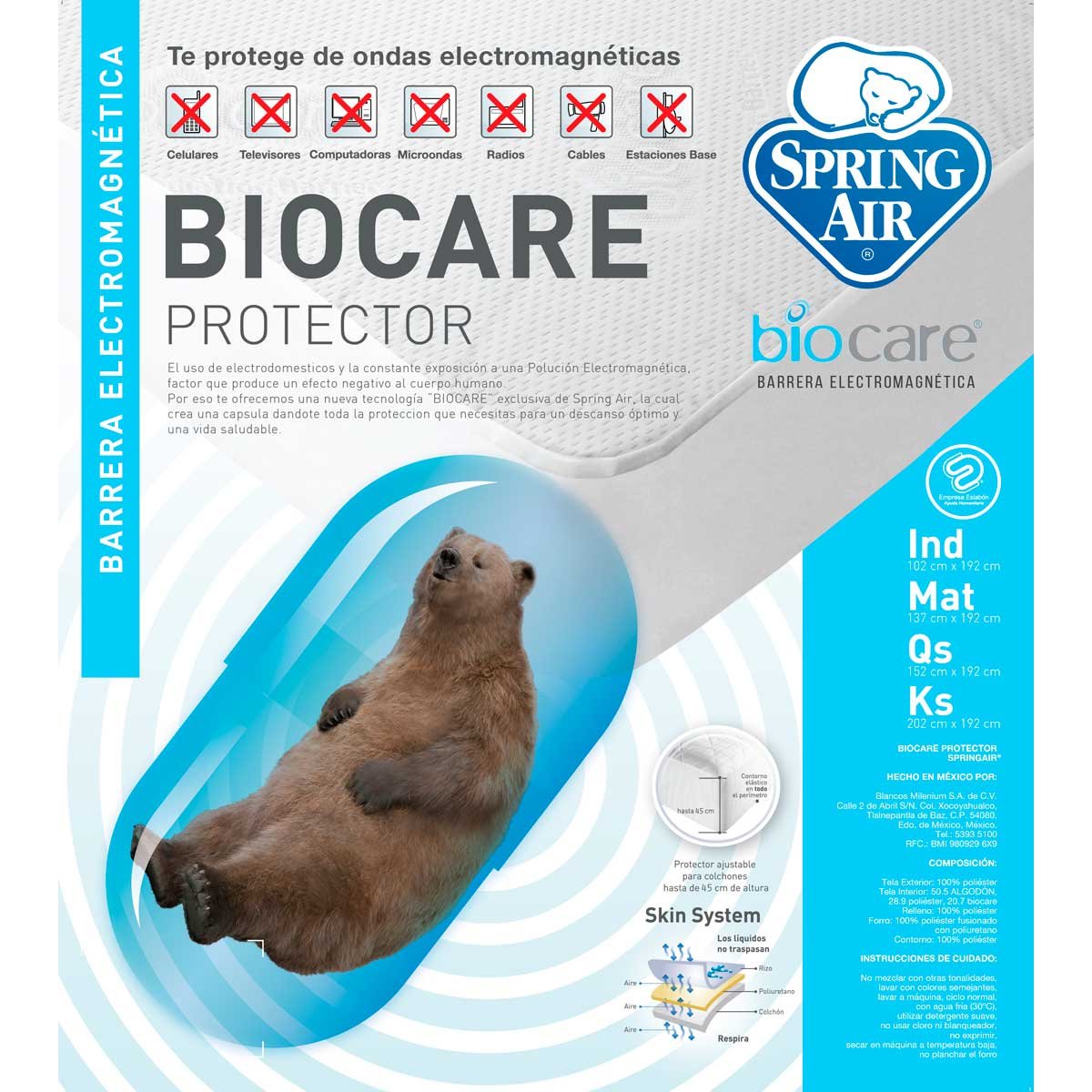 Protector para Colchón Biocare Spring Air - King Size