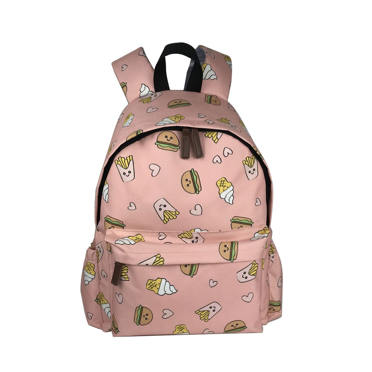 Mochila Estampado Comida Rápida Rosa Nuovo