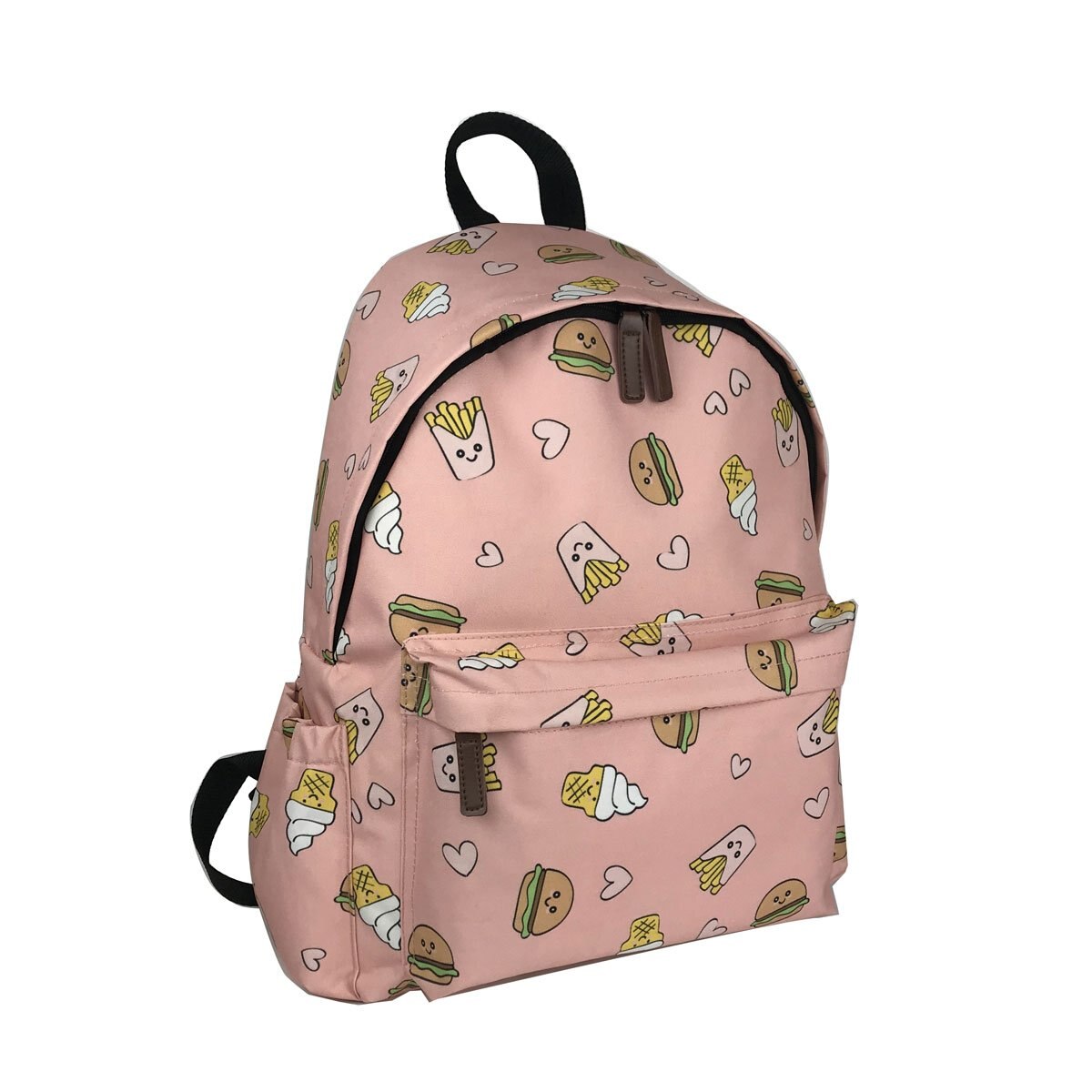 Mochila Estampado Comida Rápida Rosa Nuovo