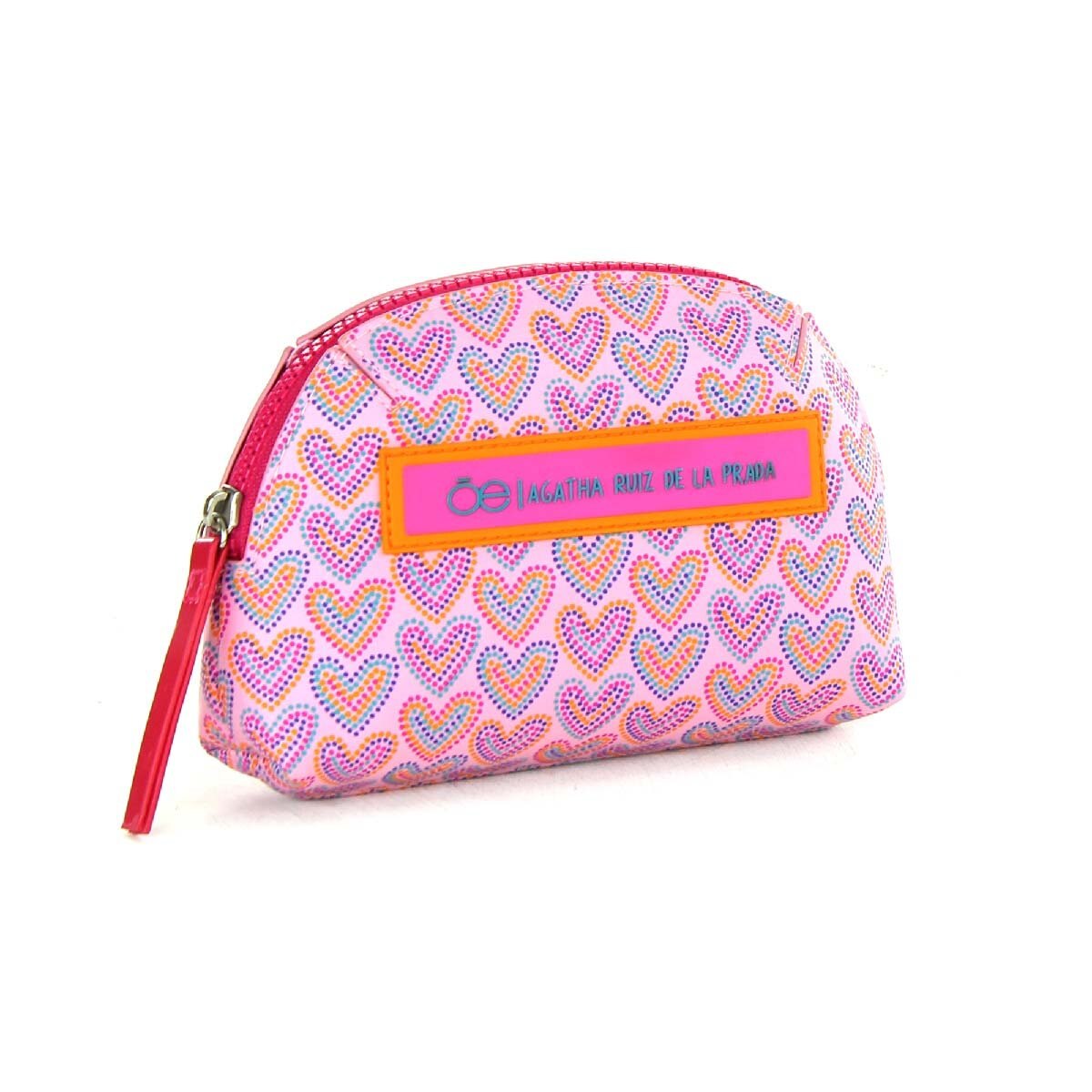 Cosmetiquera con Print de Corazones Rosa Cloe