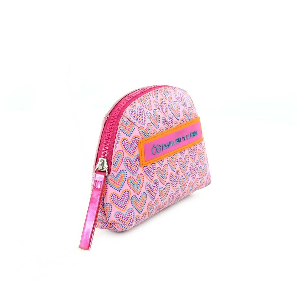 Cosmetiquera con Print de Corazones Rosa Cloe