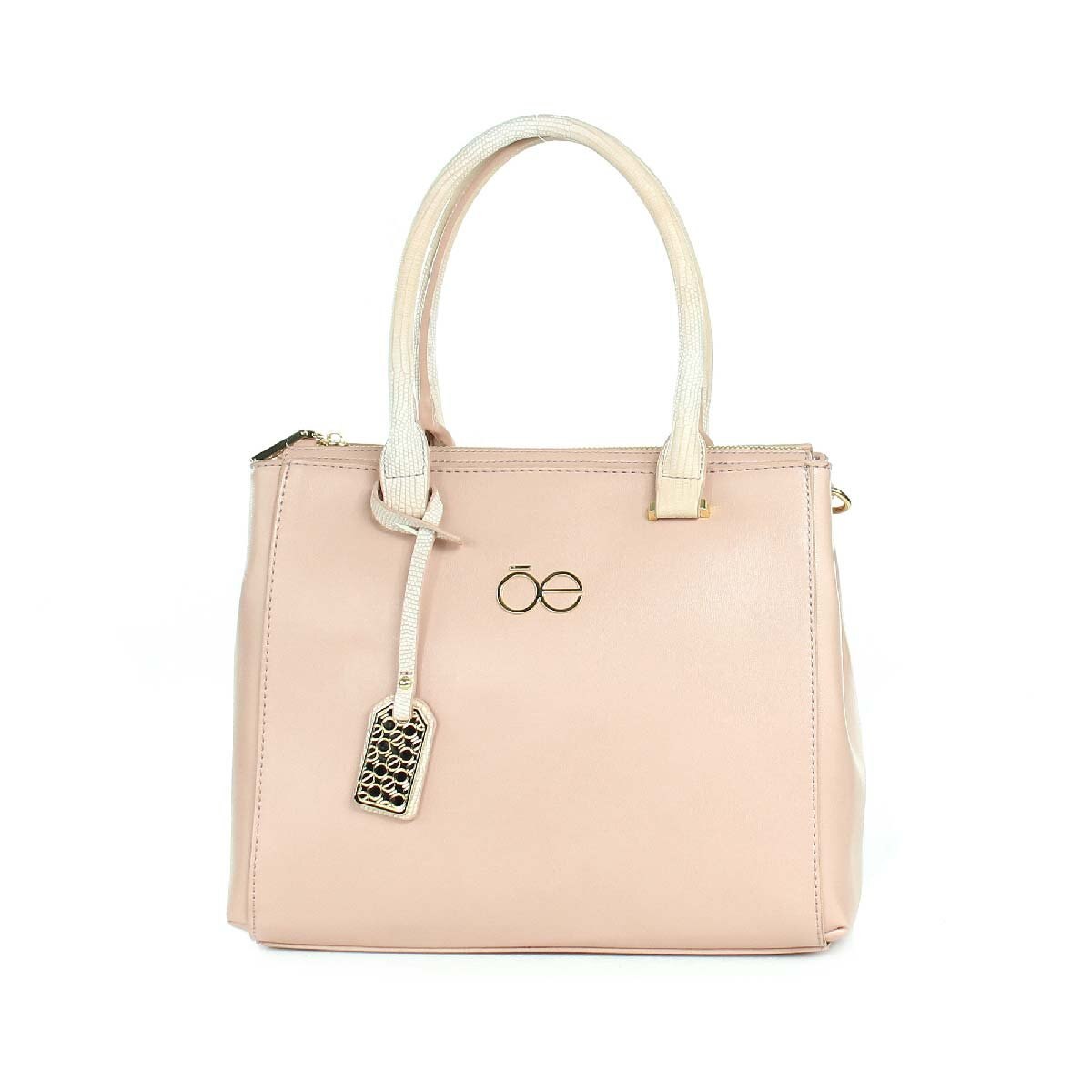 Bolso Satchel con Placa Rosa Cloe
