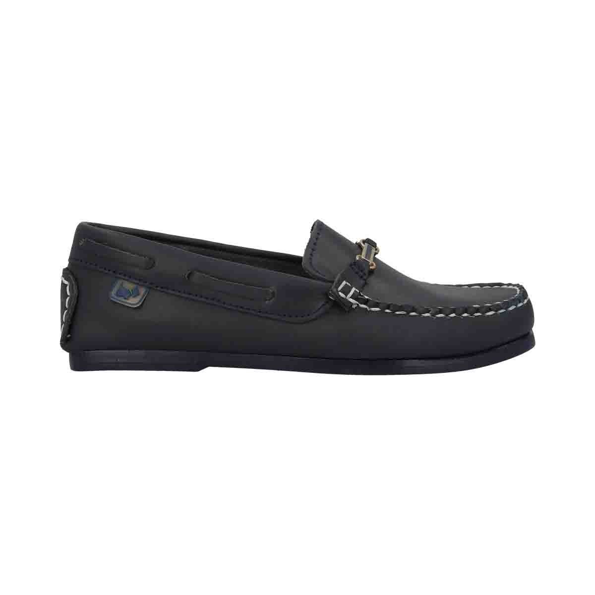 Mocasin Guante con Herraje Color Azul Marino Ferrioni