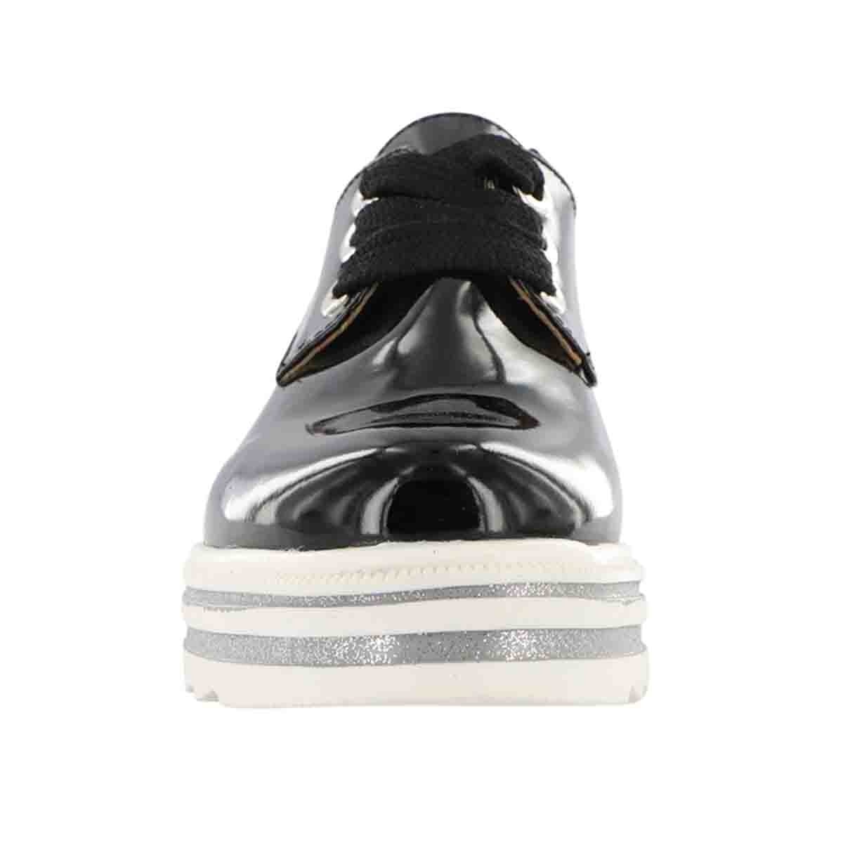 Zapato de Plataforma Negro de Charol Bambino para Niña