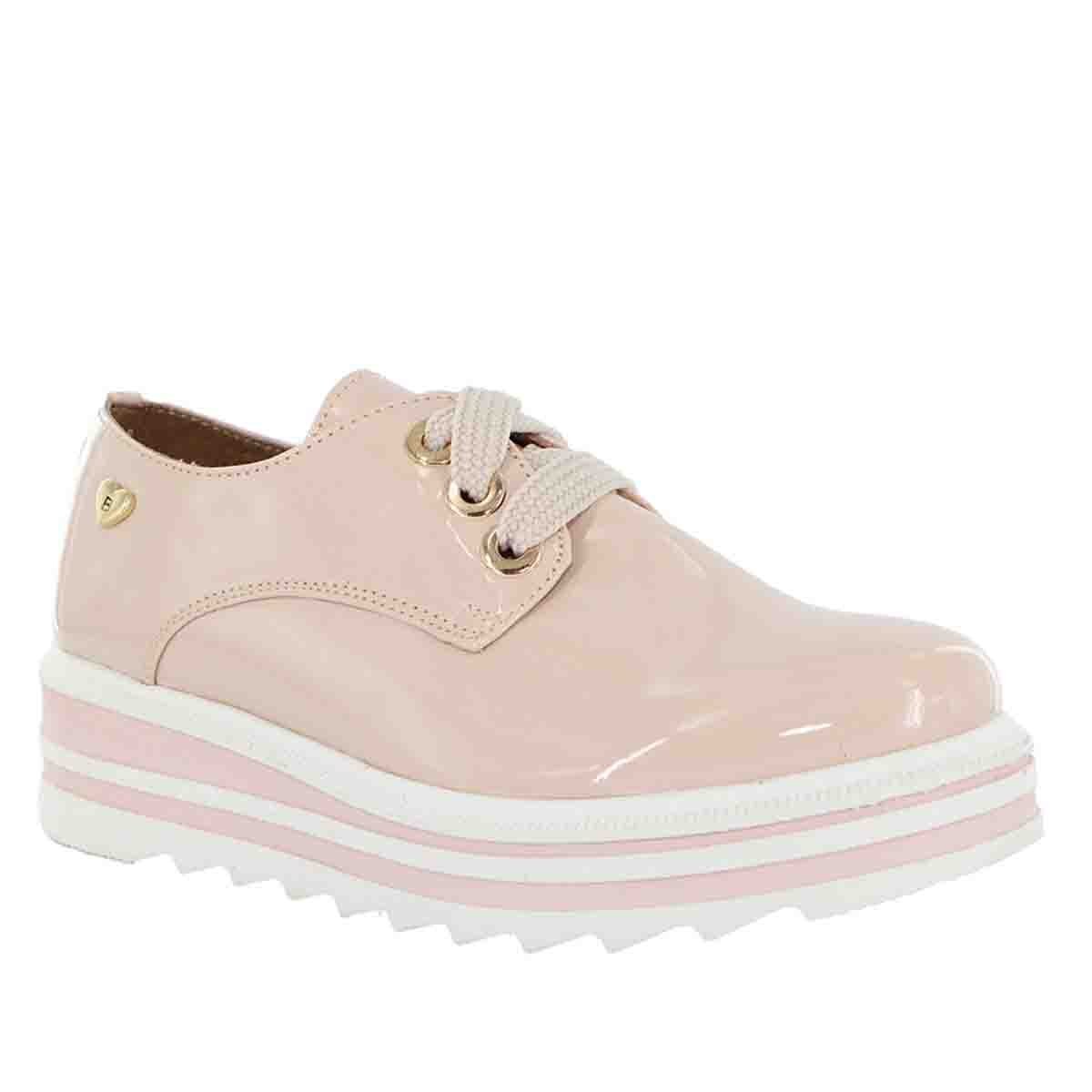 Zapato de Plataforma Nude de Charol Bambino para Niña