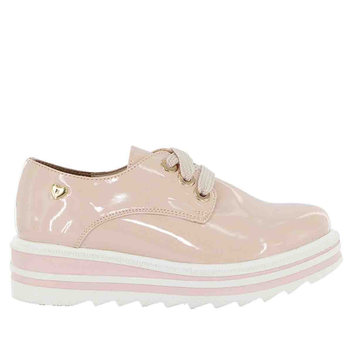 Zapato de Plataforma Nude de Charol Bambino para Niña