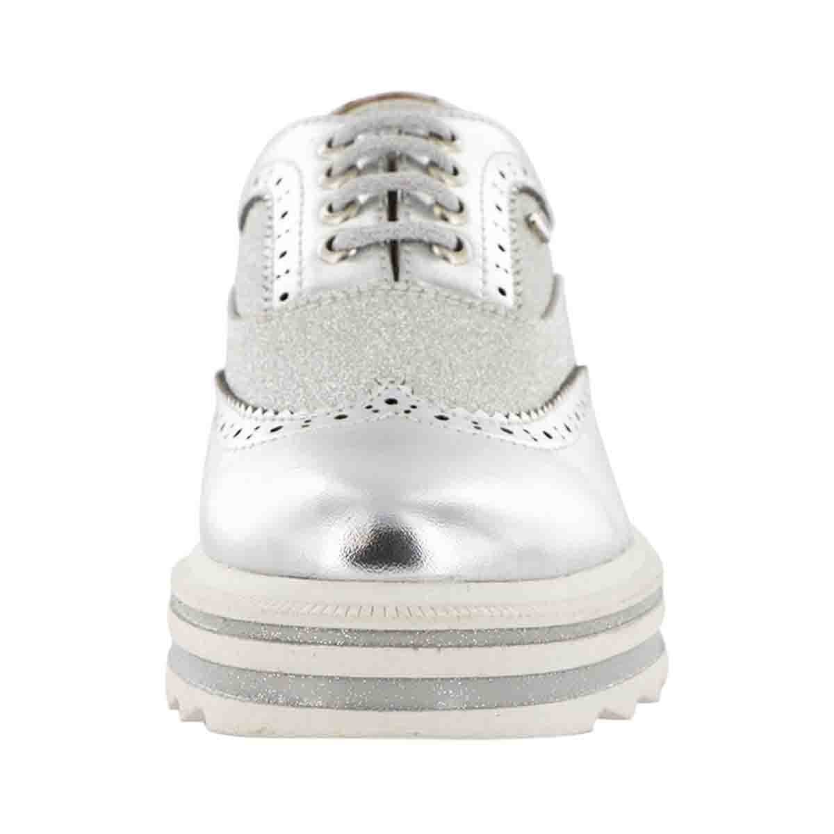 Zapato de Plataforma Color Plata Bostoniano Bambino